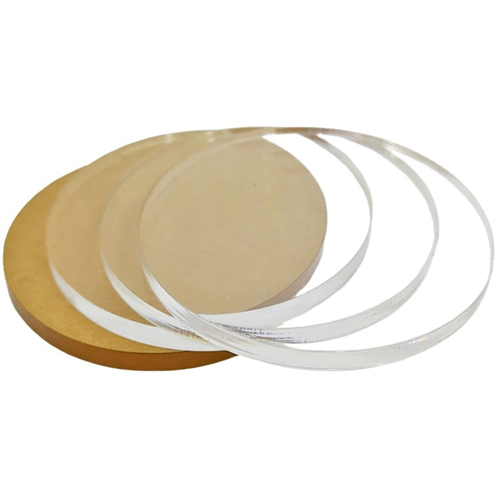 Clear Acrylic Sheets Pack Of 3, 2Mm Thick Round Acrylic Discs 140Mm For Picture Frames, Painting And Diy Projects 6947110066301