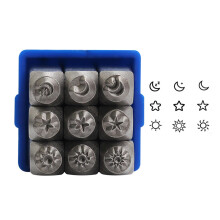 Sturdy Steel Metal Stamp Set for Jewelry Making with Sun Moon Star Designs for Personalization