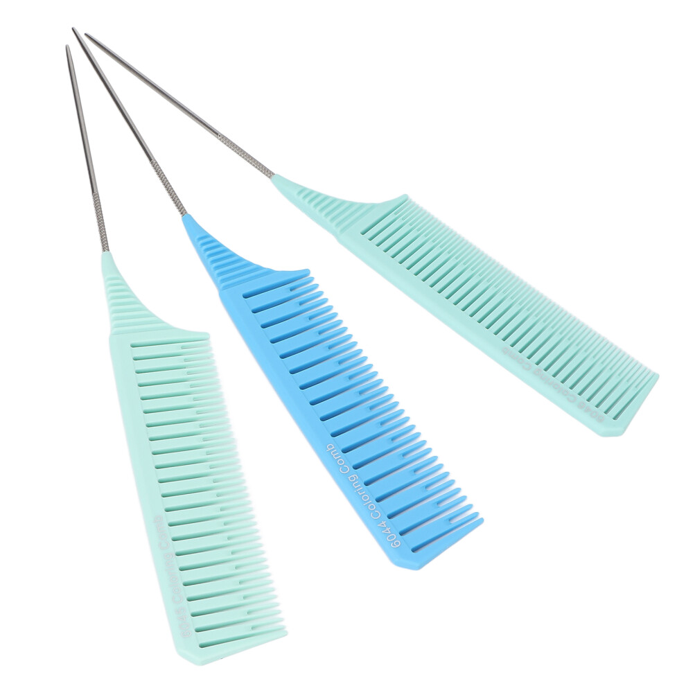 3pcs Professional Glossy Round Parting Comb Set 25.5cm Durable Hair Tool