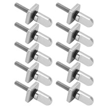 10 piezas de tornillos para aletas de acero inoxidable 316, M4x19mm, 34x14x14mm, plateados
