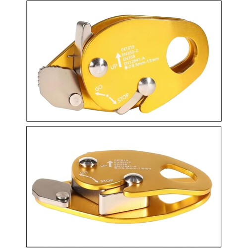 Rope Locking Device for Professional Climbers - Lightweight Aluminium, Black, Durable Rope Tool 1