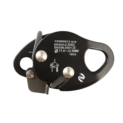 Rope Locking Device for Professional Climbers - Lightweight Aluminium, Black, Durable Rope Tool