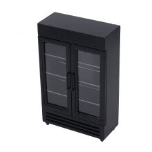 1:12 Refrigerador para casa de muñecas de abedul negro 18x11x5cm