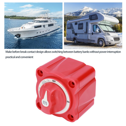 Interruptor de batería Mini 300A Lazo único Rojo ABS 48VDC 2