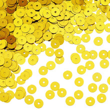 100g Flat Round Golden Sequins 6mm Loose Glitter Particles with Hole for DIY Crafts Sewing Embroidery Earrings