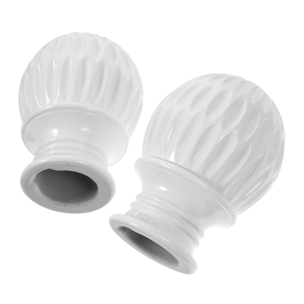 Roman Head End Pieces for Curtain Rods Pack of 2 Weighted ABS Decorative Curtain Rod Ends White Home Decor-image-OPC-PJKBRVR-NEW
