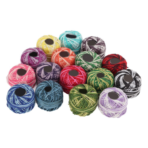 Colorful Polyester Lace Thread 16m Hand Made Crochet Craft for Household