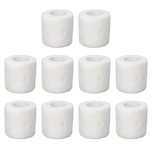 10 pezzi bendaggio adesivo avvolgente 450 cm x 5 cm bianco 1