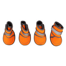 Pfotenschutzstiefel für Hunde wasserdichte weiche Gummistiefel mit reflektierenden Riemen 4 Stück Größe M