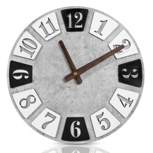 Wooden Wall Clock 30 cm Grey Modern Design No Ticking Noise Large Kitchen Living Room Bedroom Office Decor