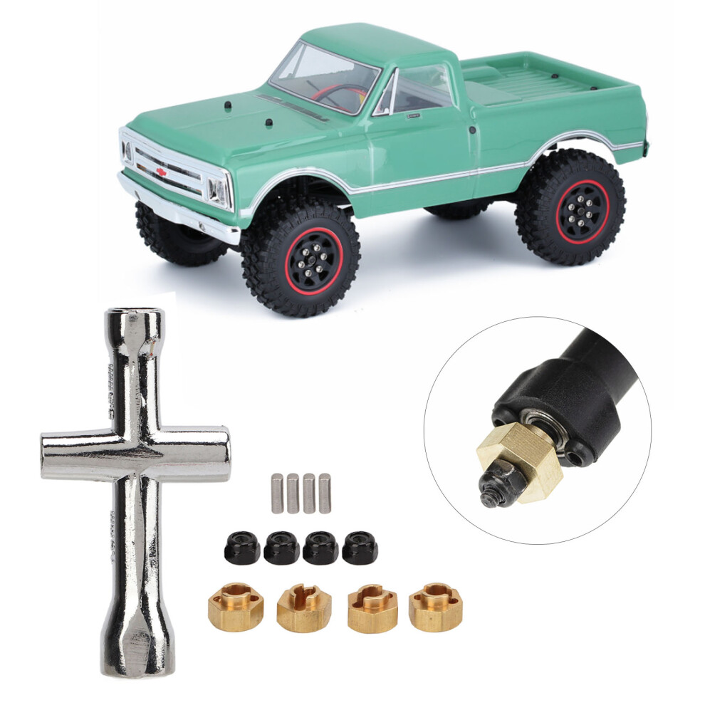 7mm Brass Hex Wheel Hub Adapter for RC Cars, Yellow-image-OPC-PJKBWXH-NEW