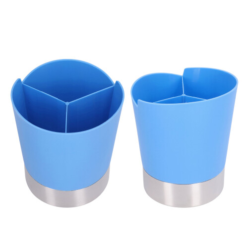 Dispenser di cannucce blu compatto a 3 scomparti 2