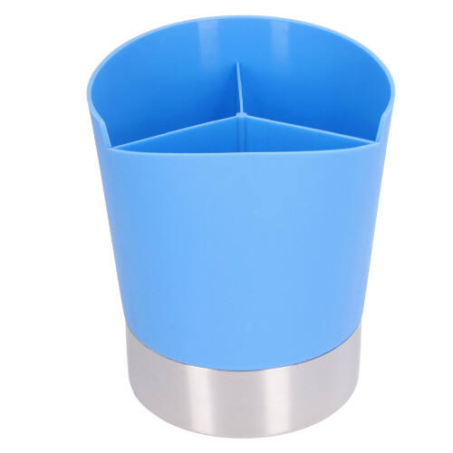Dispenser di cannucce blu compatto a 3 scomparti 1
