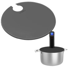 Sous Vide Lid Silicone for Precision Cooking, 12-Inch Tempered Glass with Heat Resistant Silicone Rim, Fits Sous Vide Containers