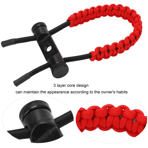 Red Nylon Compound Bow Wrist Sling Adjustable for Training Exercising 2