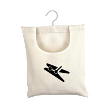 Laundry Storage Bag Canvas Clothes Peg Organizer for Bedroom, Durable Material, Multiple Colors, Space-Saving Design
