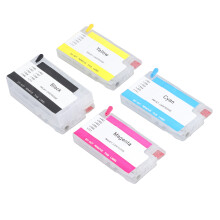 4 Farben Tintenpatrone mit dauerhaftem Chip, nachfüllbarer Tintenkartusche, Ersatzdruckerzubehör für HP 711 BK C M Y