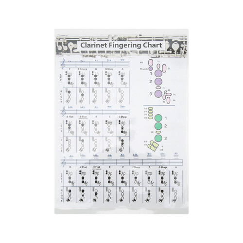 Clarinet Fingering and Chords Chart 30cm Musical Activity Poster for Beginners