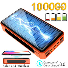100000mAh Waterproof Portable Solar Power Bank with Wireless Charging, 1628232mm