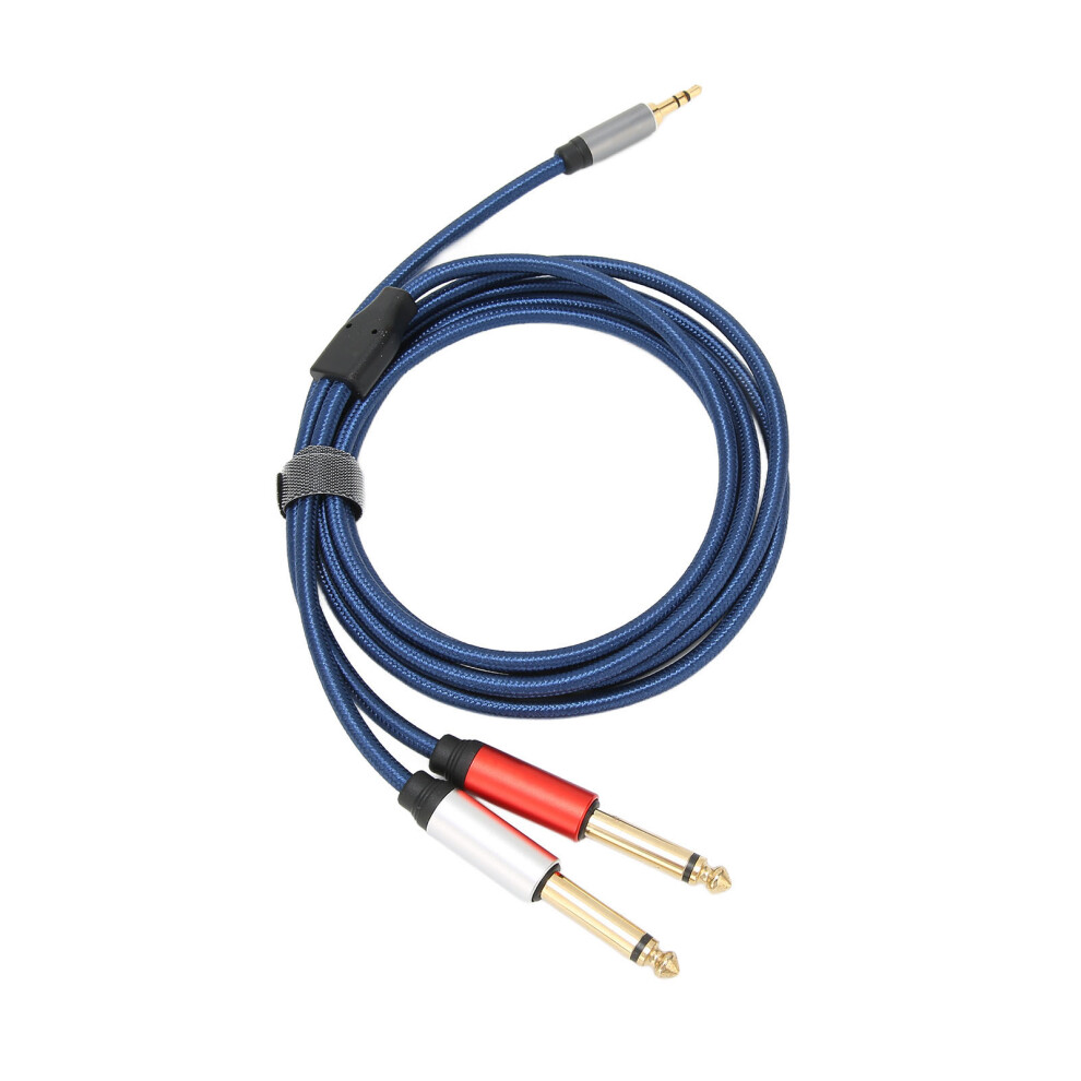 Stereo Splitter Cable 3.5 Mm To 2X 6.35 Mm Plated Mono Male Adapter Gold 7681340316315