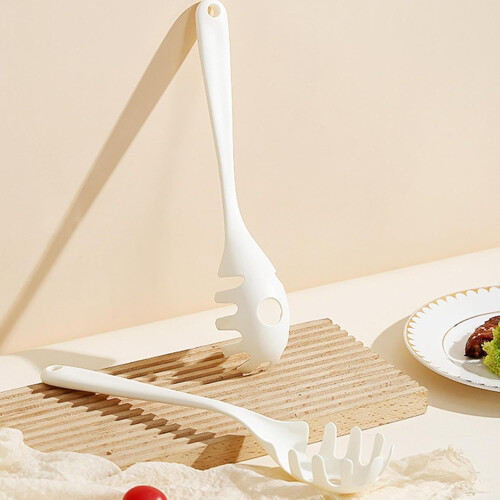 Heat Resistant Spaghetti Spoon Fork, Non-Stick Pasta Server with Scratch-Resistant Kitchen Teeth for Home and Restaurant Use 2