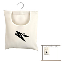 Clothespin Bag for Clothesline, Waterproof Heavy-Duty Hanging Laundry Bag, Reusable Clothespins Set, Washable Laundry Basket