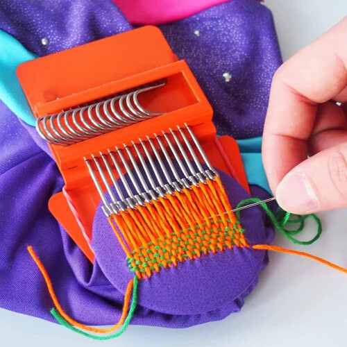 Small Weave Tool Quick Mini Mending Kit for Easy Hand Weaving and Repair, Portable Darning Machine 1
