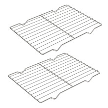 2 Pieces Stainless Steel Cooling Racks for Baking, 21 x 29 cm Small Grid Baking Grate for Roasting and Cooking, Silver