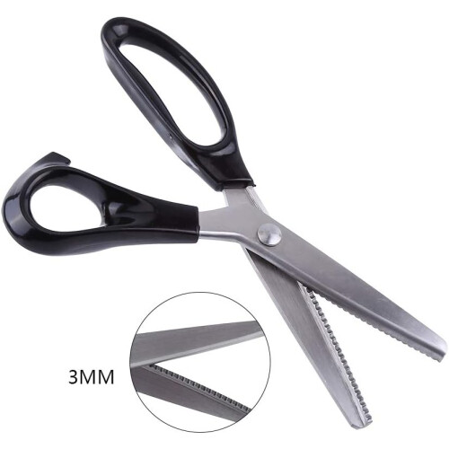 Pinking Scissors Cutter 3mm Round Triangular Design for Fabric Crafting and Sewing Projects 2