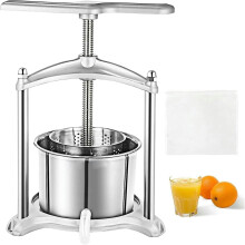 Fruit Press Manual Grape Press Stainless Steel for Juice Wine and Honey Extraction Household Tool 5L Capacity