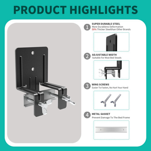 2 PCS Non Slip Mattress Gripper for Metal Frame 2