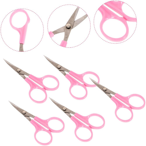 5 Pieces Embroidered Scissors Curved Fabric Embroidery Cross Stitch Tools Thread Cutter Sewing Scissors Random Color 1