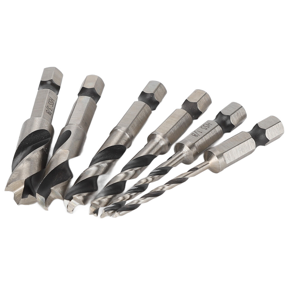 6Pcs 3 Point Hss Drill Bits For Precision Woodworking On Hardwoods 8441340323619