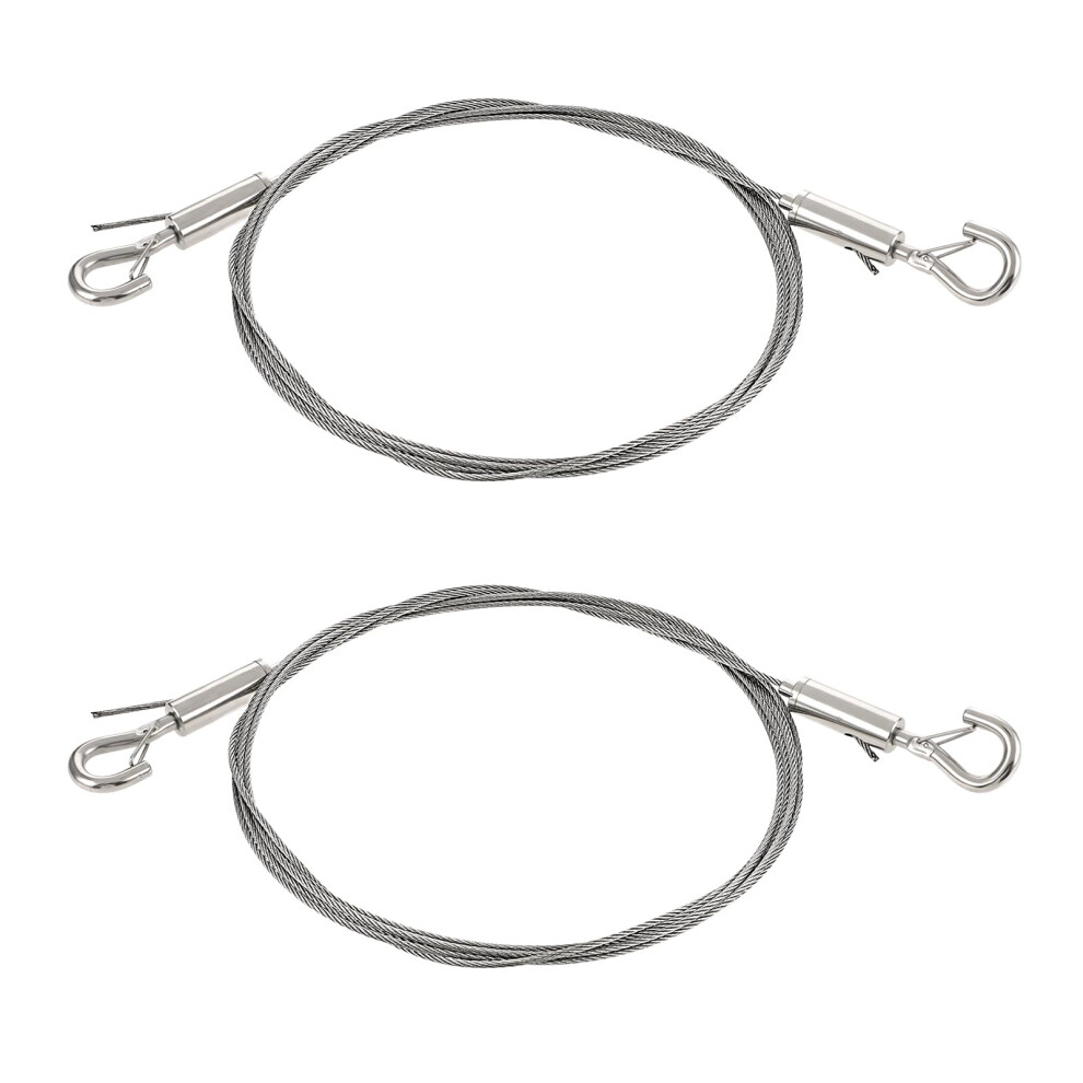 Stainless Steel Rope Wire 2M With Hooks For Picture Hanging, Mirror Frame Display, Durable Steel Rope Accessories 6947110073699