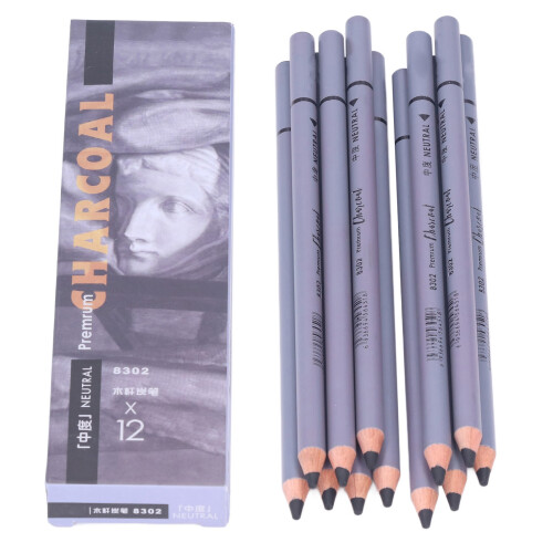12Pcs Charcoal Pencils for Sketching and Drawing, Smooth & Flexible 1
