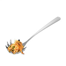 Noodle Serving Spoon - Stainless Steel Spaghetti Server with Strainer, Cooking Utensil for Pasta Serving, Silver Color