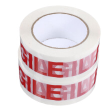 Fragile Tape for Shipping - 2 Rolls of Bopp Film Packing Tape with Fragile Labels for Moving and Packaging Boxes