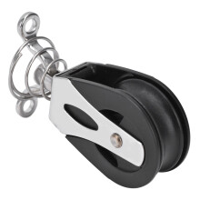 Testa di puleggia a blocco girevole in nylon, acciaio inossidabile 316, 85x40x20 mm
