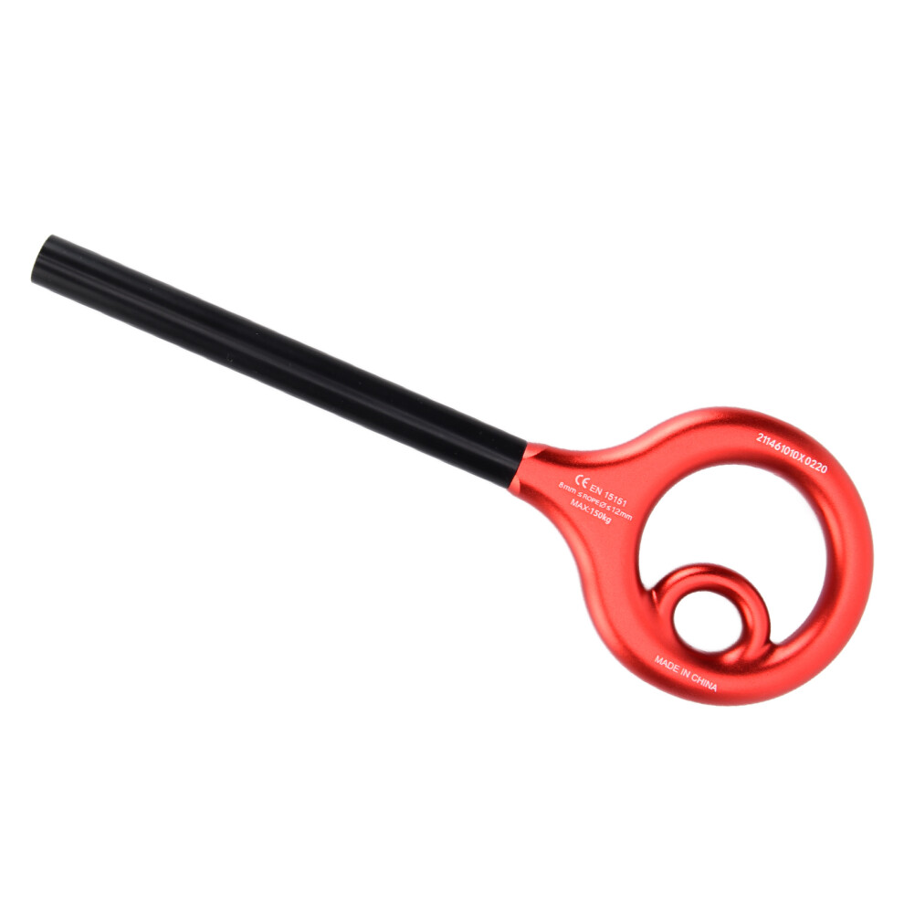 9 Shape Aluminum Climbing Descender Anti-Falling Gear 150Kg 8-12Mm Red 9411340326865