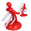 Red Human Shaped Knife Holder - Multifunctional, 25cm Bottom, 38cm Tall 9