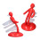 Red Human Shaped Knife Holder - Multifunctional, 25cm Bottom, 38cm Tall 7