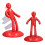 Red Human Shaped Knife Holder - Multifunctional, 25cm Bottom, 38cm Tall 5