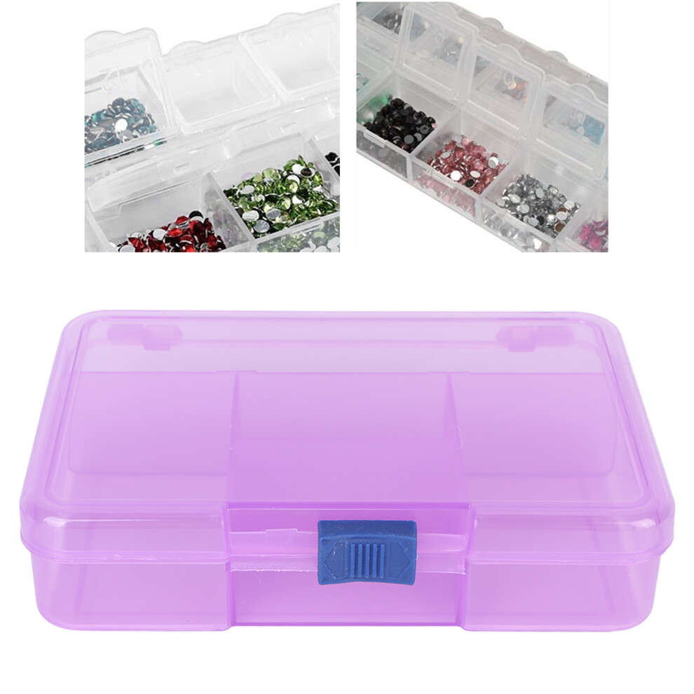 Purple Grid Organizer Box - 5 Compartments, Sliding Buckle Storage Container-image-OPC-PJKC5RC-NEW