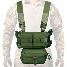 Tactics Military Outdoor MK3 Chest Mounted Tactical Undershirt 1000D Nylon Lightweight Bib One Size OD Green