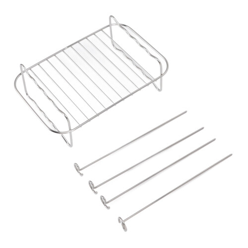 Rejilla para freidora de acero inoxidable, rectangular, 2 niveles, 8QT 1