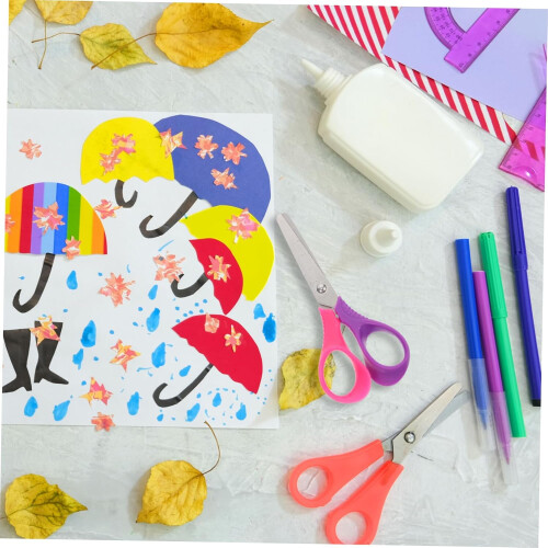 6 Pcs Student Scissors Craft Scissors Cutting Tools School Supplies 1:1 Scale ABS Random Color Multi-Purpose Scissors 2