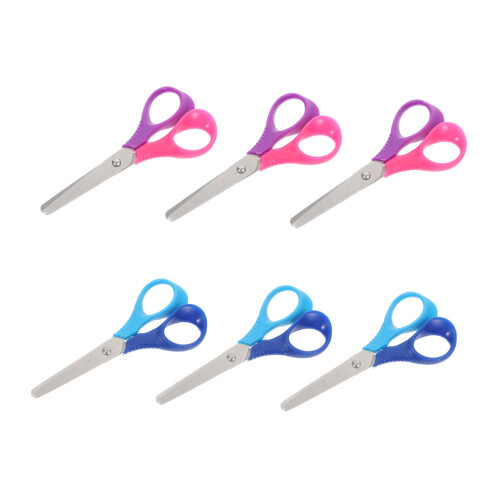 6 Pcs Student Scissors Craft Scissors Cutting Tools School Supplies 1:1 Scale ABS Random Color Multi-Purpose Scissors