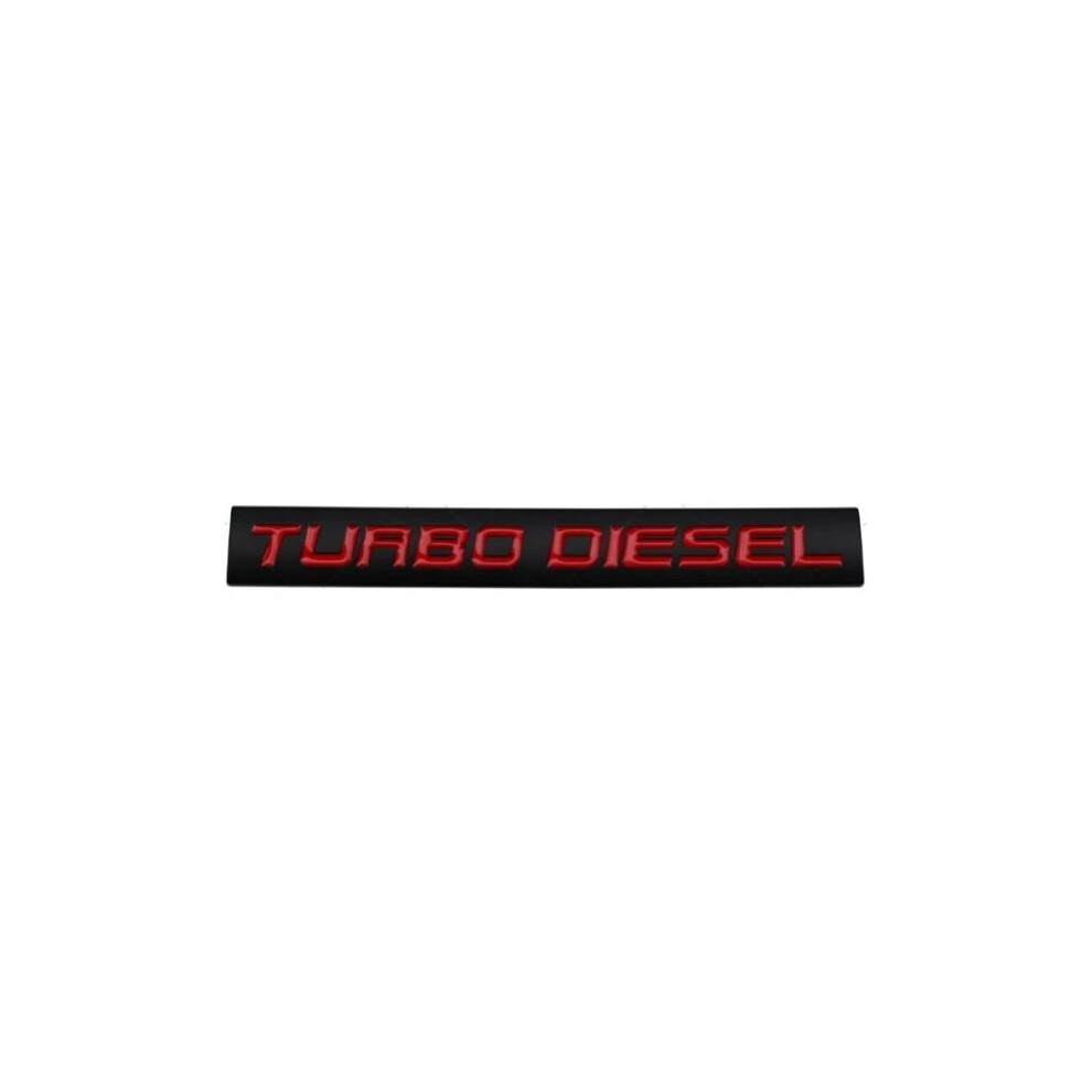 (-Red) Metal Emblem Car Bumper Trunk Fender Decal Logo Badge Chrome Turbo Diesel New Black/Red 4069369122613