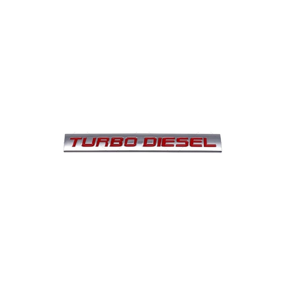 (-Red) Metal Emblem Car Bumper Trunk Fender Decal Logo Badge Chrome Turbo Diesel New Silver/Red 4069369122644
