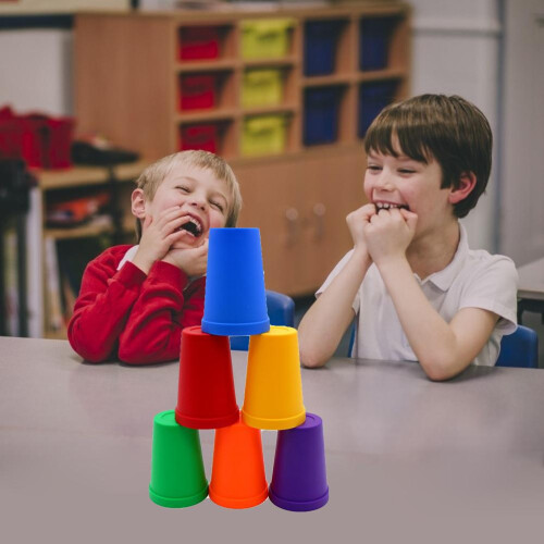 Children's Stacking Cups Speed Challenge Game, 12 Cups + 50 Cards 2
